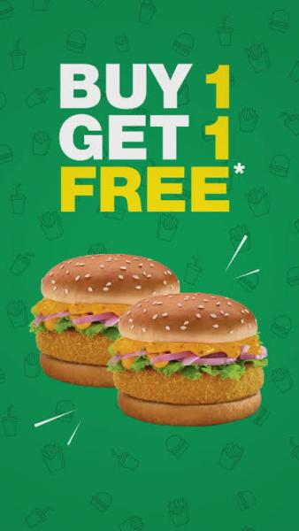 Buy 1 get 1 veg burger
